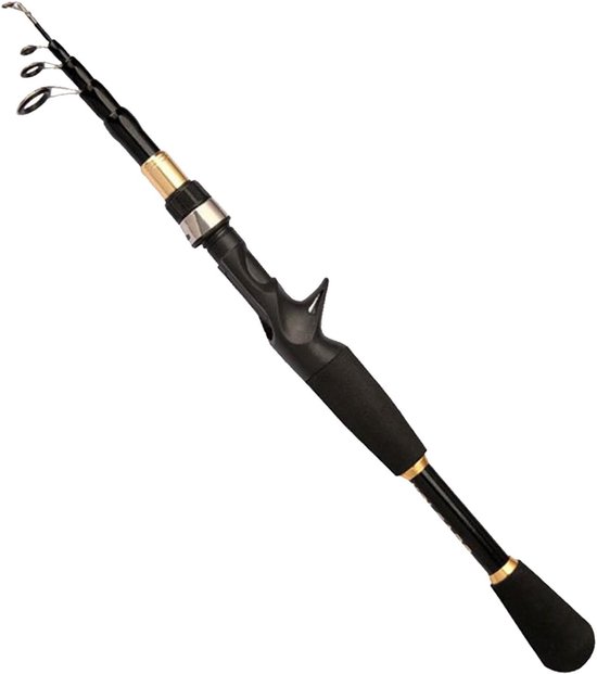 Telescopische werphengel - Draagbare hengel - Lange afstand vissen - Lichtgewicht glasvezel - Tot 2.4 meter van Merkloos	