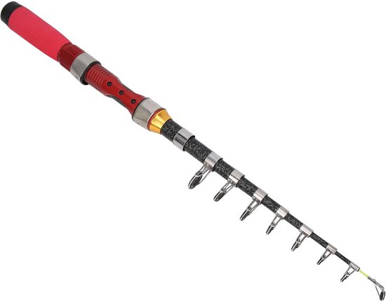 Telescopische Werphengel - Reishengel Vishengel - Strand en Pier - Robuuste Glasvezel Constructie - 1.9 Meter Lengte van Merkloos	
