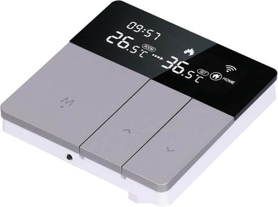 Temperatuurregelaar 3.4x3.4x1.6in - WiFi Intelligente APP - Spraakbesturing Thermostaat - Temperatuurregeling op Afstand voor Thuiskantoor - Slimme Verwarming en Koeling van Merkloos	