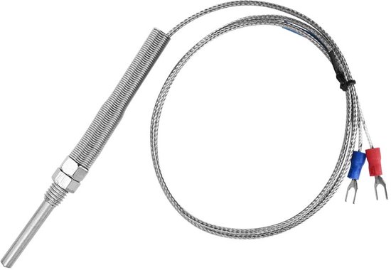 Temperatuurregelaar - Keenso thermokoppelsensor type K - schroefdraad M8 - draad voor temperatuursensor - thermokoppelsonde - 1 m van Merkloos	