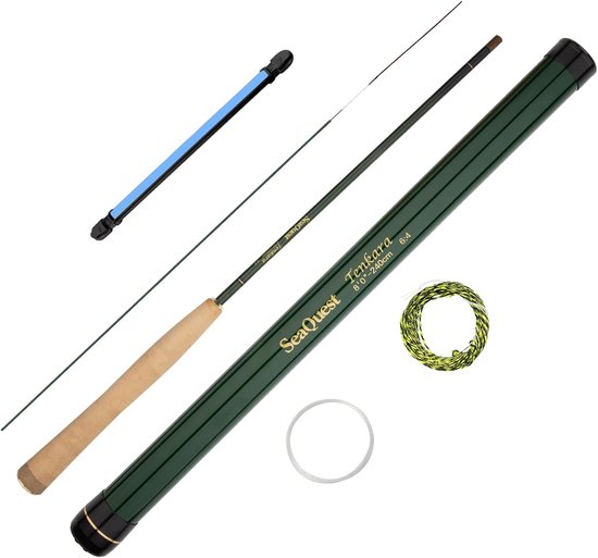 Tenkara hengel set - Vliegvishengel - Vissen in stromend water - Koolstofvezel constructie - 240cm 8ft