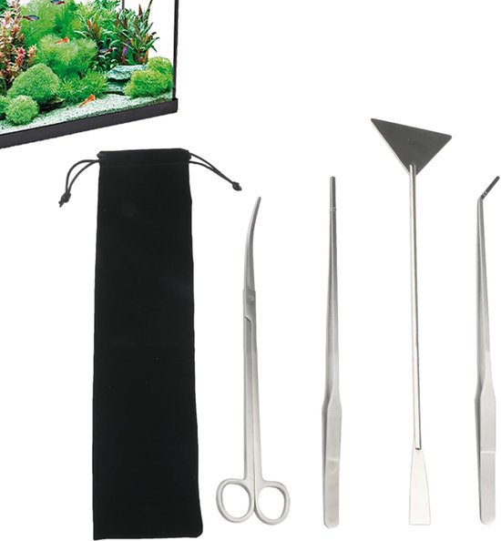 Terrarium Gereedschap Set - Aquarium Onderhoud - Planten Trimmen - Roestvrij Staal - 30 cm - Zilver