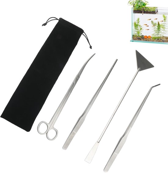 Terrarium Gereedschap Set - Aquarium Tools - Planten Onderhoud - Roestvrij Staal - 30 cm - Zilver