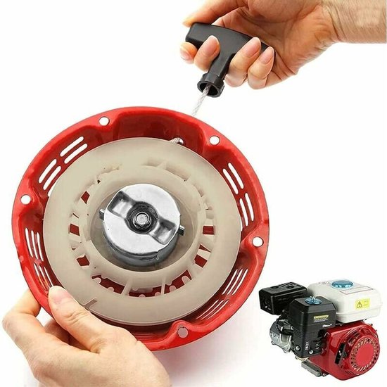 Terugslagstartkoord - Generator terugslagstarthendel -geschikt Voor GX120, GX160, GX200, 5,5 pk, 6,5 pk grasmaaiers - Rood van QIRG.