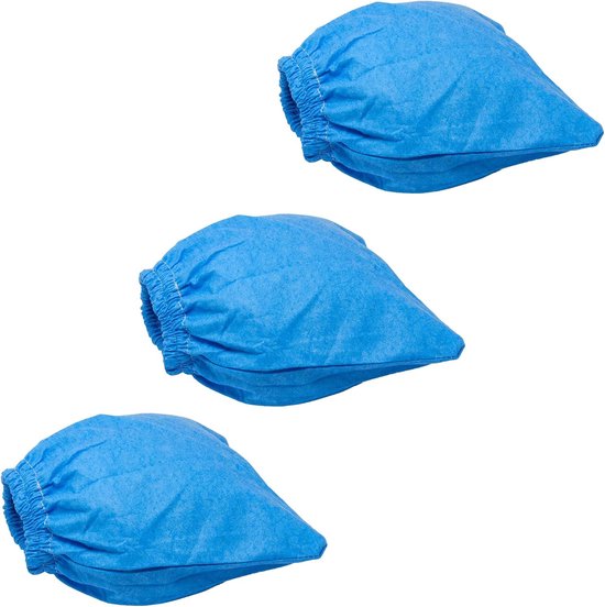 Textielfilter compatibel met de Lidl/Parkside PNTS 1300 nat- en droogstofzuiger - Wasbare filterzak, blauw, 3 stuks
