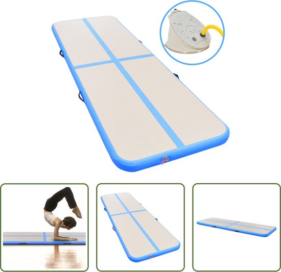 The Living Store Opblaasbare sportmat - 500 x 100 x 10 cm - schokabsorberend - anti-slip - waterdicht van The Living Store