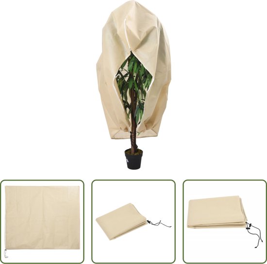 The Living Store Plantenhoes - Trekkoord - Ritssluiting - Beige - 2.36 x 2 m - Ademend - Duurzaam van The Living Store