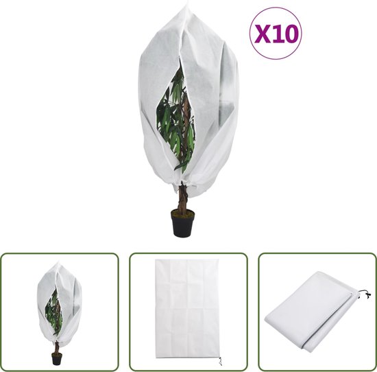 The Living Store Plantenhoes Vlies - 1 x 1.55 m - Trekkoord en Ritssluiting van The Living Store