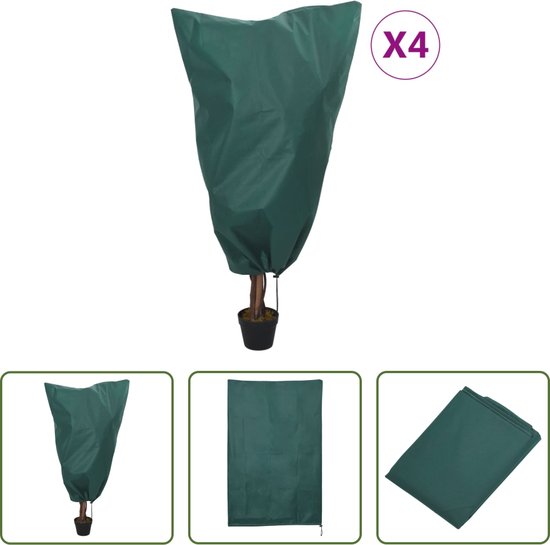 The Living Store Plantenvlieshoezen - 0.8 x 1.2 m - ademend - trekkoord - winterbescherming van The Living Store