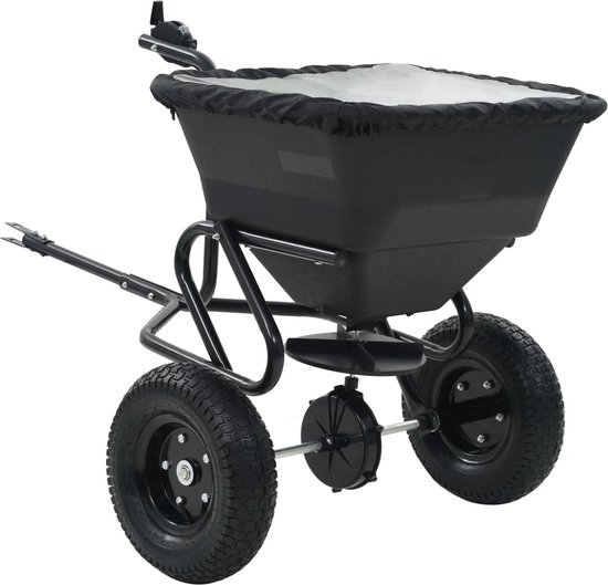 The Living Store Sleep Strooiwagen - Corrosiebestendig en duurzaam - PVC trechter - Voor zout - zaden en meststof - Voor gelijkmatige grasgroei - Aanpasbare strooisnelheid - Eenvoudig te monteren van Merkloos	