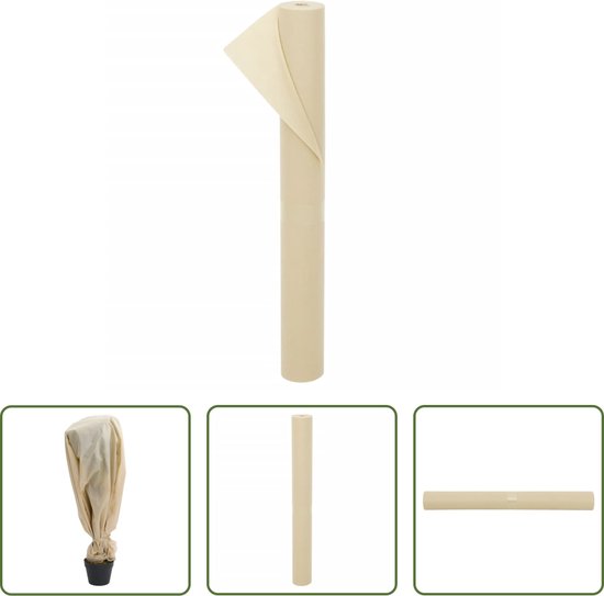 The Living Store Vliesdoek Planten - Winterbescherming - Ademend en Duurzaam - Eenvoudig op te Snijden - Multifunctioneel - Geschikt voor Jonge Boompjes - Fruitzaailingen - Groenten en Meer - 10 x 1.6 m - Beige van The Living Store