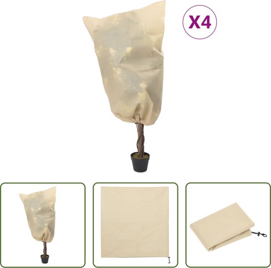 The Living Store Vlieshoes voor planten - 0.8 x 0.8m - Ademend en duurzaam - Met trekkoord van The Living Store