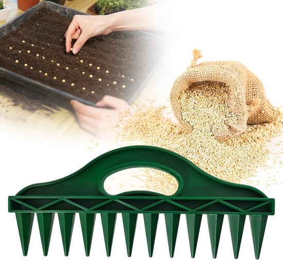 The Row Seeder – Handgereedschap voor de tuin voor het nauwkeurig verdelen van zaden en zaailingen in rijen en zaaibakken – voor groenten, bloemen en kruiden. Duurzaam en ergonomisch.