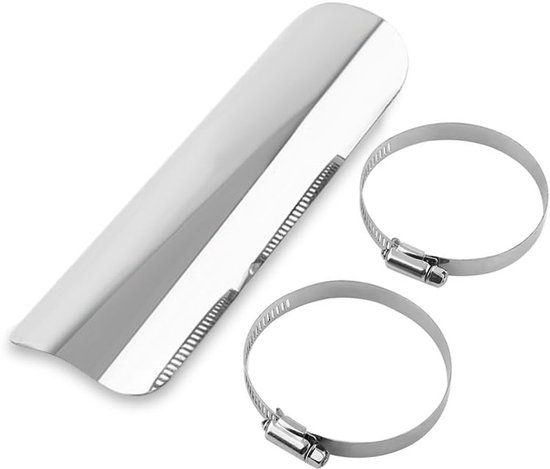 Thermisch schild voor motorfiets - universele uitlaatpijpafdekking - radiatorafdekking - uitlaatbescherming voor motorfietsen - hittebestendige motoraccessoires (zilver) van Keenso