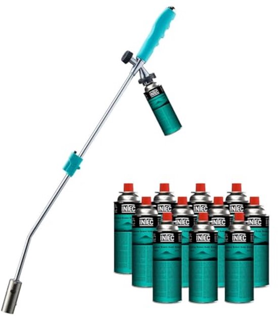 Thermische onkruidverdelger met piezo-ontsteking en 12 butaangaspatronen van Merkloos	