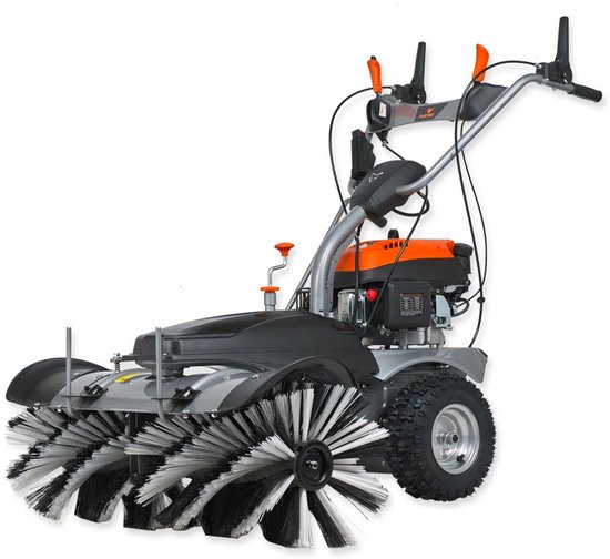 Thermische veegmachine - FUXTEC FX-KM1196 - 173cm3 - Optie: veegborstels, sneeuwschuiver, afvalverzamelaar van Merkloos	