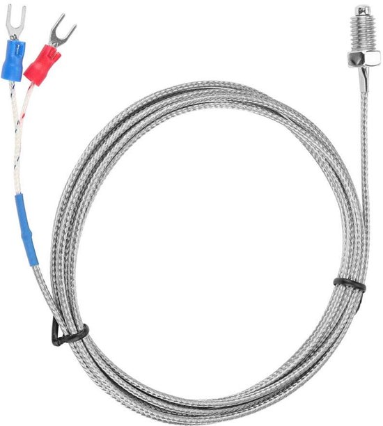 Thermokoppelsensorsondes - temperatuurregelaar - thermokoppel sensor K-type K met schroefschroefdraad 0-400 (2 m) van Merkloos	
