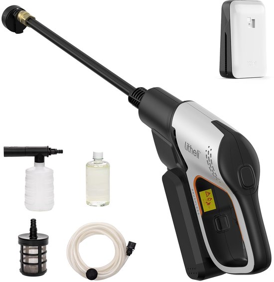 Thijox - Accu Hogedrukreiniger 20.000 mAh, 24 Bar, 5-in-1 Multifunctioneel Mondstuk, Mobiele Reiniging en Irrigatie voor Auto en Tuin
