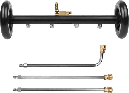 Thijox - Hogedrukreiniger Onderstel 2-in-1, 16 Inch Waterbezem met Snelle Aansluiting, Compatibel tot 4000 PSI, Ideaal voor Auto en Tuin