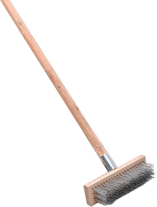 Thijox - Robuuste Vloerborstel voor Ruw Oppervlak, Roestvrijstalen Draadbezem 20 Cm, Effectief voor Mos en Hardnekkig Vuil, Duurzaam en Stevig Schoonm