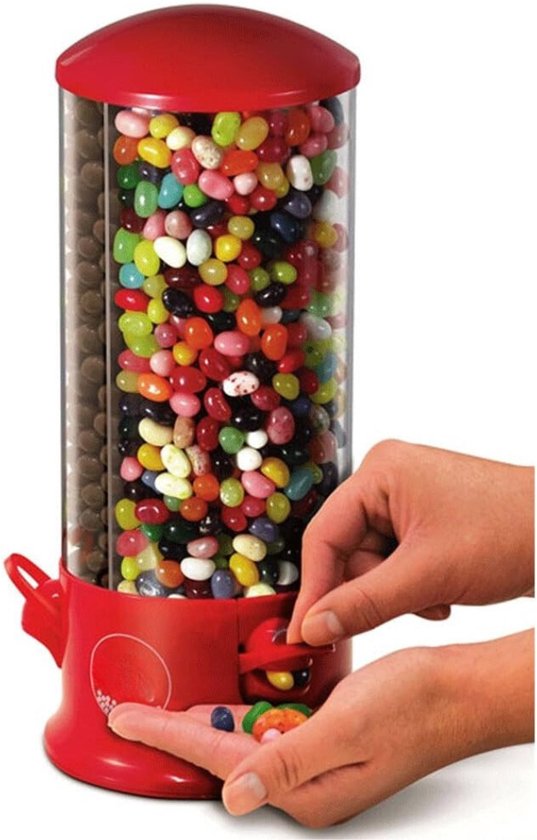 TIM® Kauwgomballen Automaat – Snoepmachine Met 3 Compartimenten - Vendingmachine – Gumball Machine – Snoepautomaat - Candy Grabber – Kauwgomautomaat – Snoepdispenser - Rood - 29cm x 13cm x 33cm
