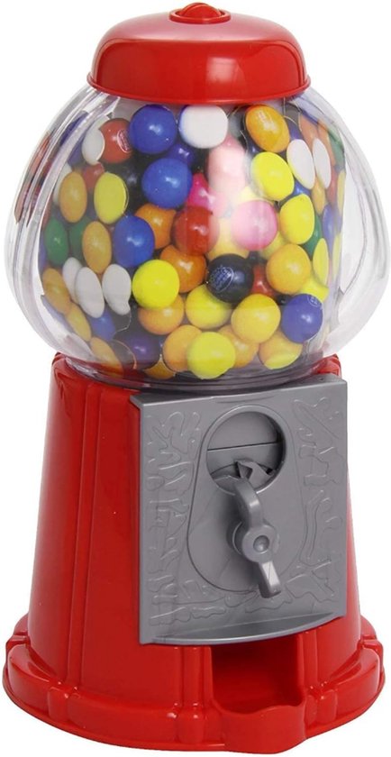 TIM® Kauwgomballen Automaat - Snoepmachine - Vendingmachine – Gumball Machine – Snoepautomaat - Candy Grabber – Kauwgomautomaat – Snoepdispenser – Retro - Rood - 23cm x 15cm x 13cm