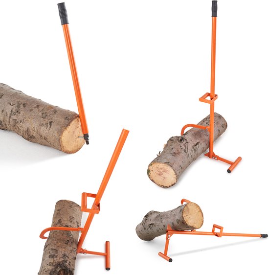 Timberjack, 46,5” Houtstamheffer voor Zwaar Gebruik, 4-In-1 Multifunctionele Stalen Stammenroller, Verstelbare Kantelbare Haak voor Boomstammen van Timberjack
