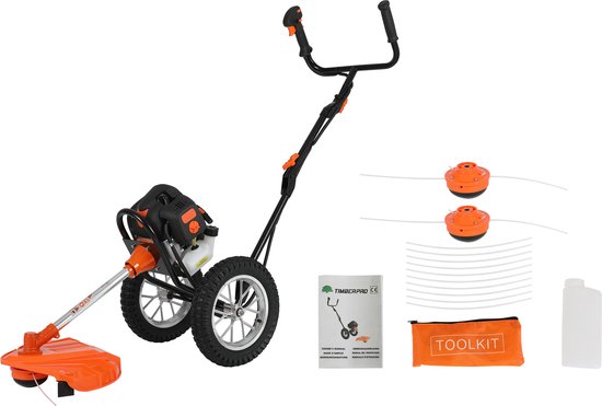 TIMBERPRO - Bosmaaier op wielen 52 cm³ - 3,0 PK met 2 maaikoppen van Merkloos	