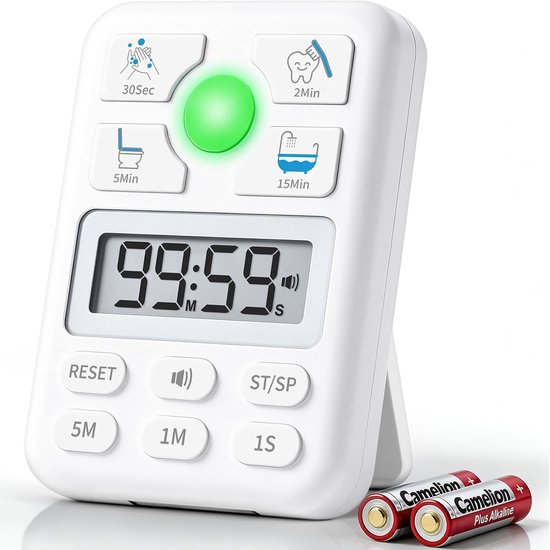Timer voor Kinderen 4 in 1, Rood Groen Licht, Borstelen Potty Douche Timer