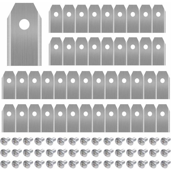 Titanium Maaimesjes voor Husqvarna Automower - Carbide Gecoat - Vervangingsmessen voor Robotmaaiers - Voor Modellen 105, 310, 315, 320, 420 - Tuinonderhoud - Metaalkleur - 45 Stuks van Genixgreen