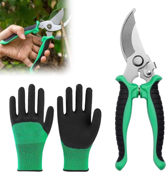 Titanium tuinsnoeischaar voor zwaar gebruik met tuinhandschoenen - Bypass-snoeischaar voor planten en trimmen van Merkloos	