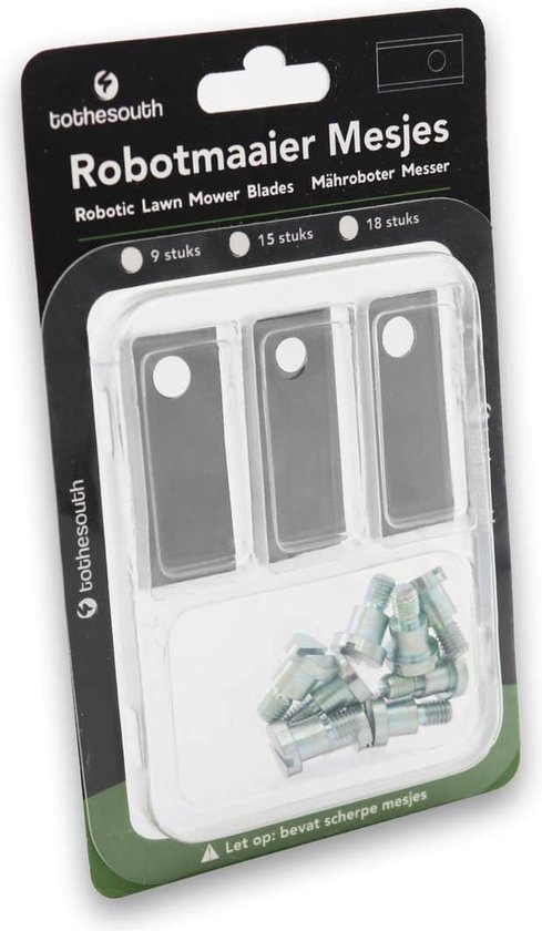 To the South® Robotmaaier Mesjes staal geschikt voor Etesia ETM44 - 3 stuks van To the South