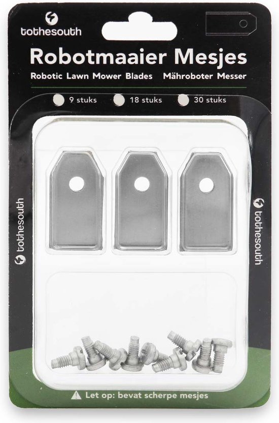To the South® Robotmaaier Mesjes staal geschikt voor Florabest FMR600 A1 (Lidl Robotmaaier) - 18 stuks van To the South