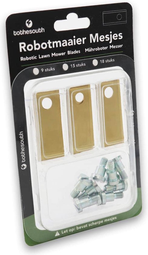 To the South® Robotmaaier Mesjes titanium geschikt voor Belrobotics Greenmow (Connected) - 3 stuks van To the South