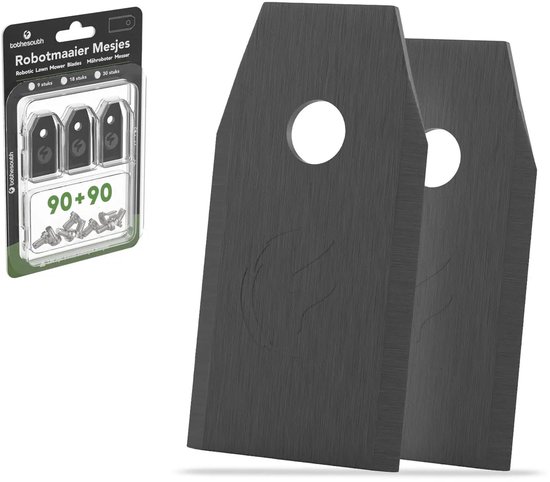 To the South® Universele Robotmaaier Mesjes geschikt voor o.a. Gardena, Husqvarna, McCulloch, Yard Force, Segway, Garden Feelings, Cramer, Ferrex & Florabest - Black Coated - 90 Stuks van Merkloos	