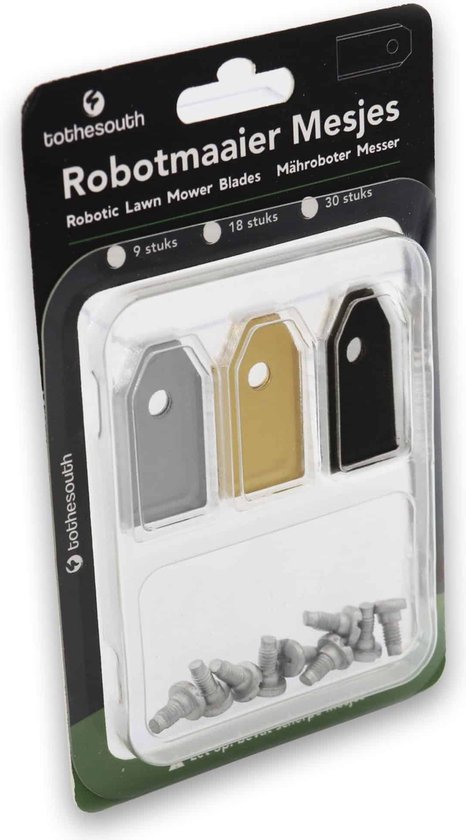 To the South® Universele Robotmaaier Mesjes Staal, Titanium & Black Coated - Probeerset van To the South