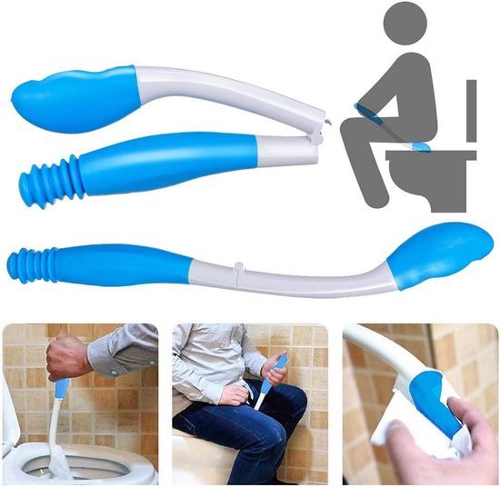 Toilethulpmiddelen - Opvouwbaar gereedschap met lange steel voor extra veegcomfort - Zelfhulp toilethulpen voor oudere en zwangere vrouwen - Toiletpapier grip veeghulp helper voor gewonde personen