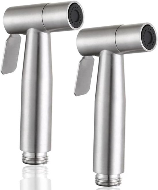 Toiletsproeier van roestvrij staal, bidet handdouche, roestvrij staal, sproeikop voor toilet, persoonlijke hygiëne en luierreiniging, 2 stuks