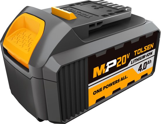 Tolsen Accu 4.0Ah 80Wh - Losse/Vervangende Accu - Li-ion Accu - Led Indicatie - 20V Accu - Geschikt voor alle 20V Tolsen Tools van Tolsen