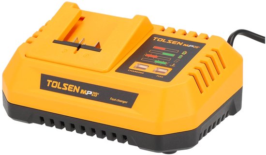 Tolsen Acculader - Snellader 20VDC 4.0A - Geschikt voor Tolsen Accu 4.0Ah 20V - Batterij lader van Tolsen