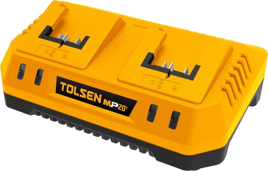Tolsen Duolader - Acculader 20VDC 4.0A - Geschikt voor Tolsen Accu 2.0Ah en 4.0Ah 20V - Batterij lader van Merkloos	