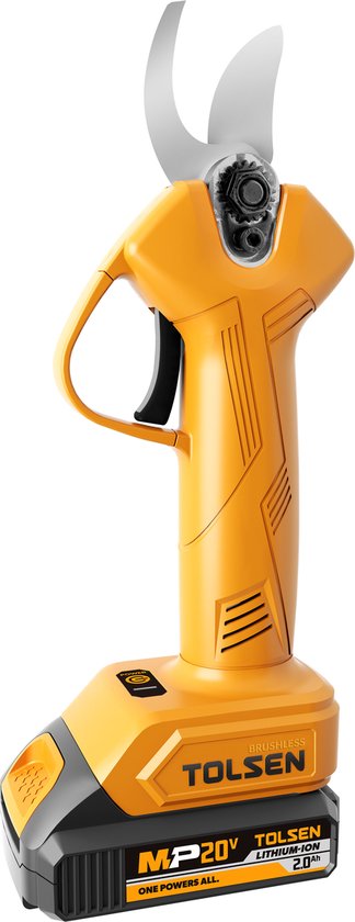 Tolsen Snoeischaar op Accu 20V Li-ion Brushless Industrial - Verstelbare Snijcapaciteit: 20 mm / 30 mm - Takkenschaar - Heggenschaar - Inclusief 2 accu's, snellader en koffer van Tolsen
