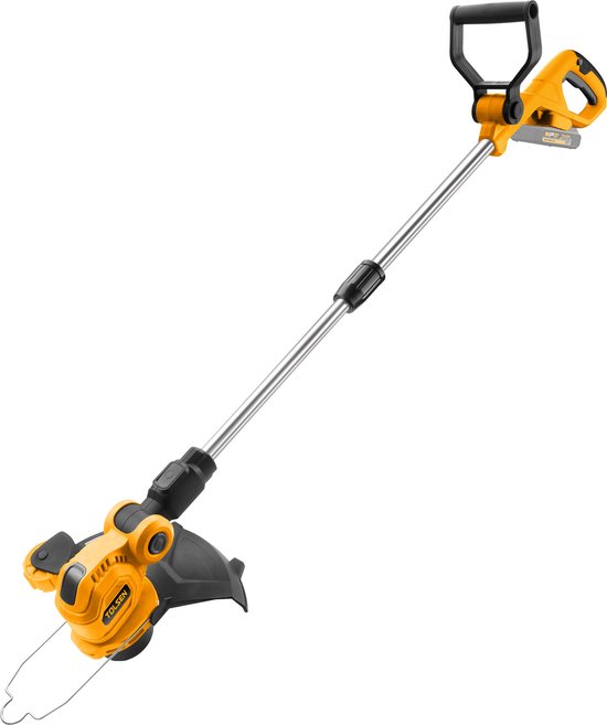 Tolsen Trimmer op Accu 20V Li-ion - 200W - Ã˜ 300 mm maaidiameter - 7500 /min - Verstelbare kop in vijf snijhoeken - Losse body (geleverd zonder accu en lader) van Tolsen