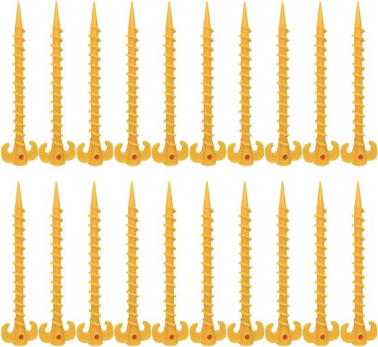 Tomedeks 10 stuks 20 cm draaibare tentharingen, schroefharingen, camping, haringen, tentharingen, zandharingen, tentharingen, tenthaken, tentharingen, voor kamperen, outdoor, strand en wandelen (geel) van Tomedeks
