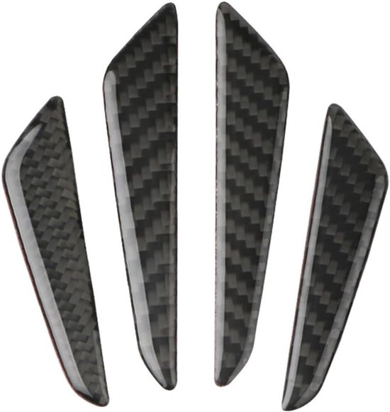 Tomedeks 4 stuks universele bumperbescherming van echte koolstofvezel voor auto, bumper voor, bumperbescherming achter, autobumper (zwart) van Merkloos	