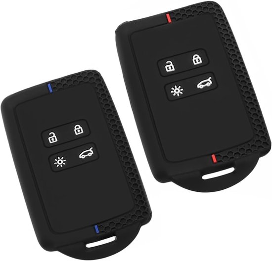Tomedeks Autosleutelhoesjes voor Renault, compatibel met Renault, zachte siliconen, valbescherming, waterdicht, sleutelhoes voor Clio Espace 5, Master Bus, Talisman, 2 stuks