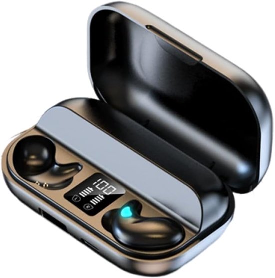 Tomedeks Draadloze Bluetooth-hoofdtelefoon, Bluetooth 5.3 met 4 HD microfoon, hifi-stereo, draadloze hoofdtelefoon met krachtige 13,4 mm luidsprekers, led-display, IPX7, waterdicht van Merkloos	