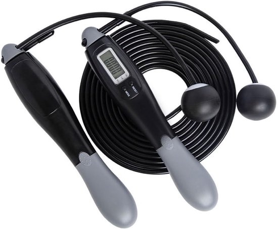Tomedeks Springtouw, springtouw met teller, springtouw voor volwassenen, fitness, verstelbaar draadloos springtouw sport (bekabelde en draadloze sets) van Merkloos	