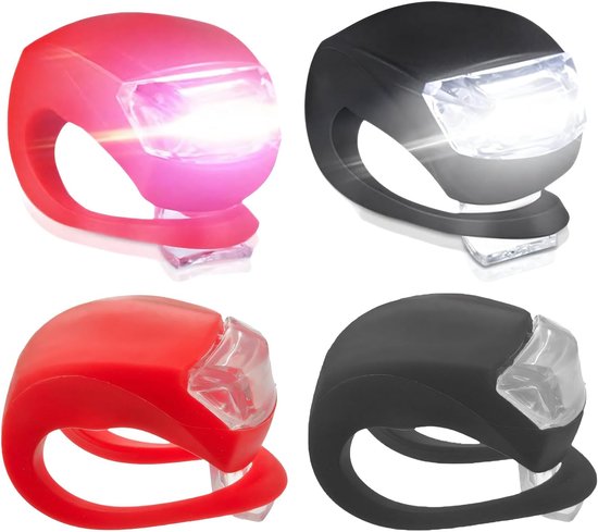 Tomedekzi 4 stuks waterdichte led-lampen van siliconen, veelzijdig bruikbaar, siliconen voorlicht voor fietsen 's nachts, kinderwagen, verlichting van Tomedekzi