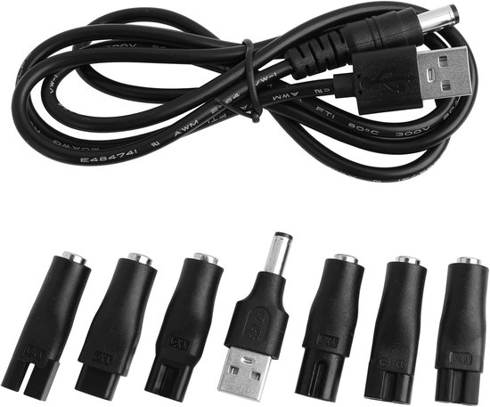 Tondeuse kabel met DC-aansluiting - USB oplaadkabel voor elektrische grasmaaiers - scheerapparaten - scheerlader - luchtreiniger - tafellampen van Merkloos	